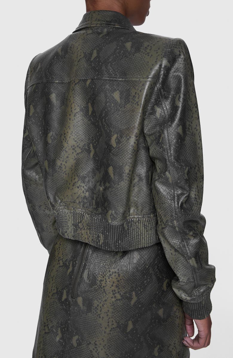 Rebecca Minkoff Astrid Snakeprint Embossed Leather Jacket, Alternate, color, 