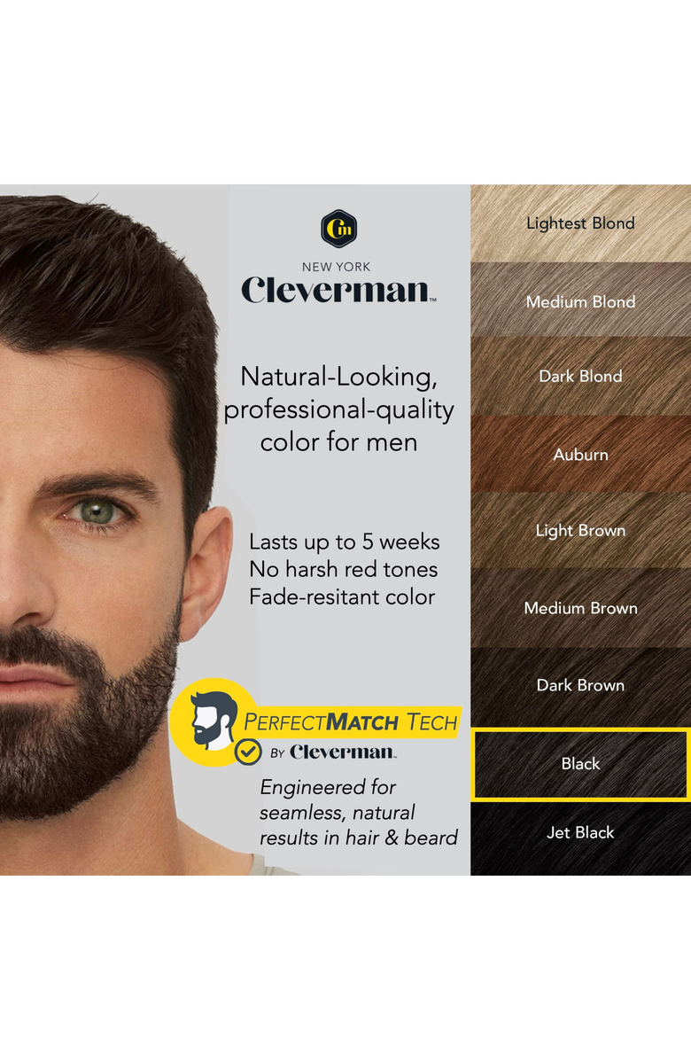 Cleverman 2X Pack Reusable Beard & Hair Dye Kit, Alternate, color, Black