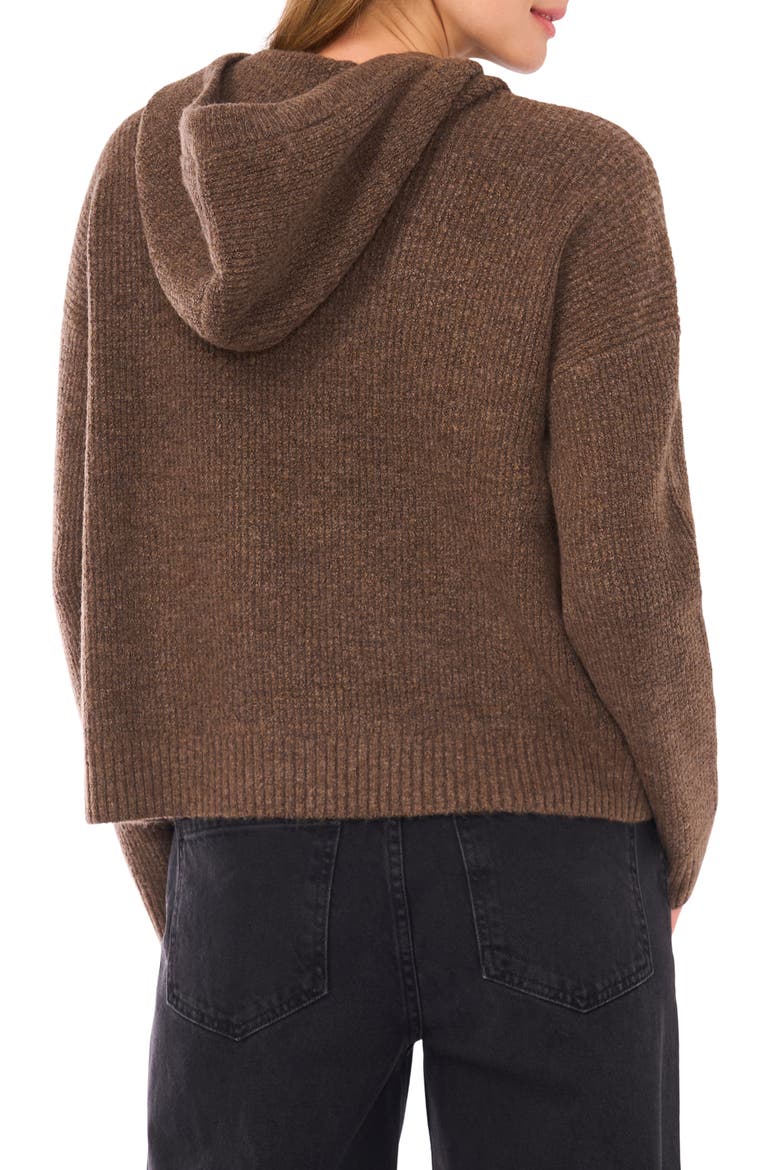 Waffle Stitch Hooded Sweater, Alternate, color, MEDIUM BROWN