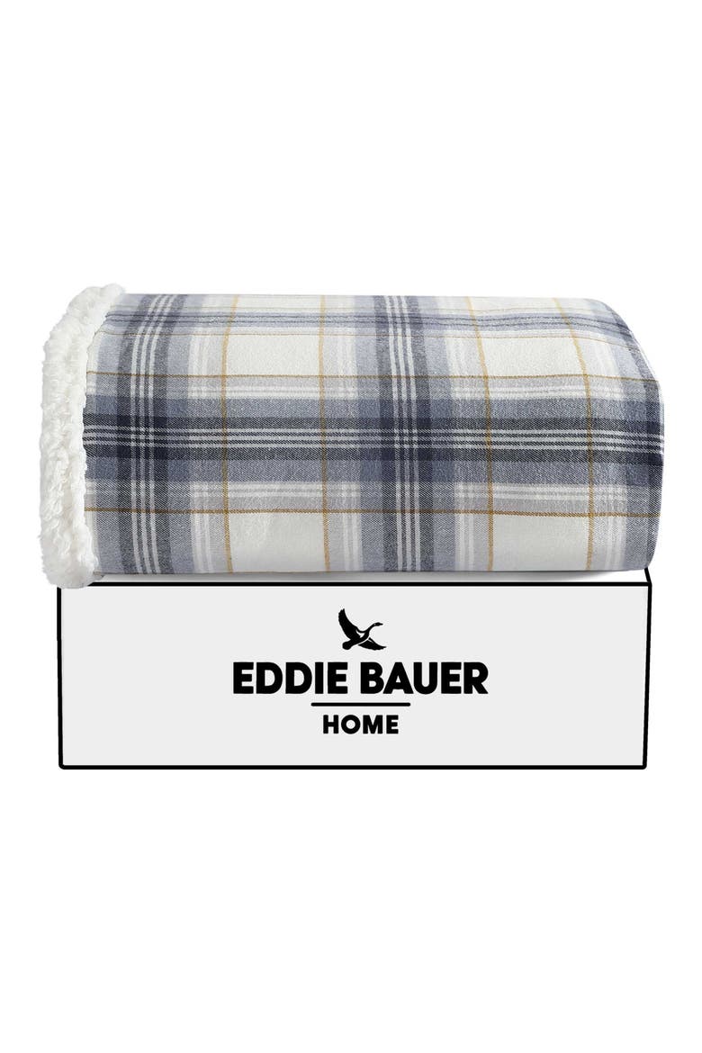 Edgewood Plaid Fleece Throw Blanket, Alternate, color, GREY