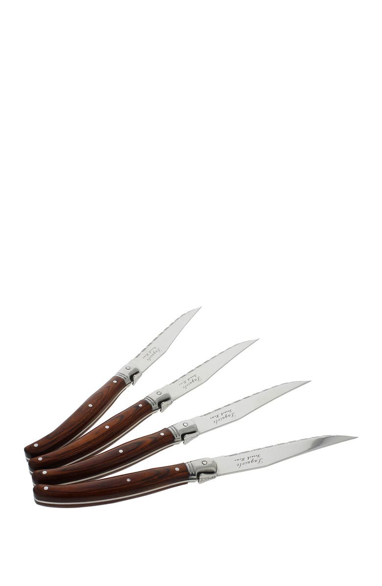FRENCH HOME Laguiole Pakkawood Steak Knives - Set of 4, Main, color, Wood Grain