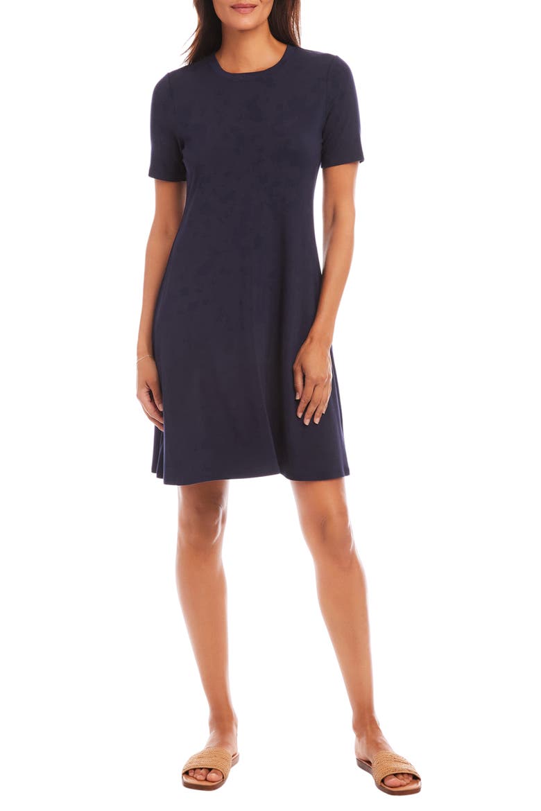 Short Sleeve Sheath Dress, Main, color, NAVY