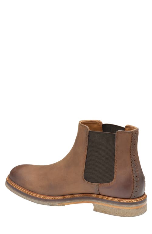Johnston & Murphy Calder Plain Toe Chelsea Boot In Brown