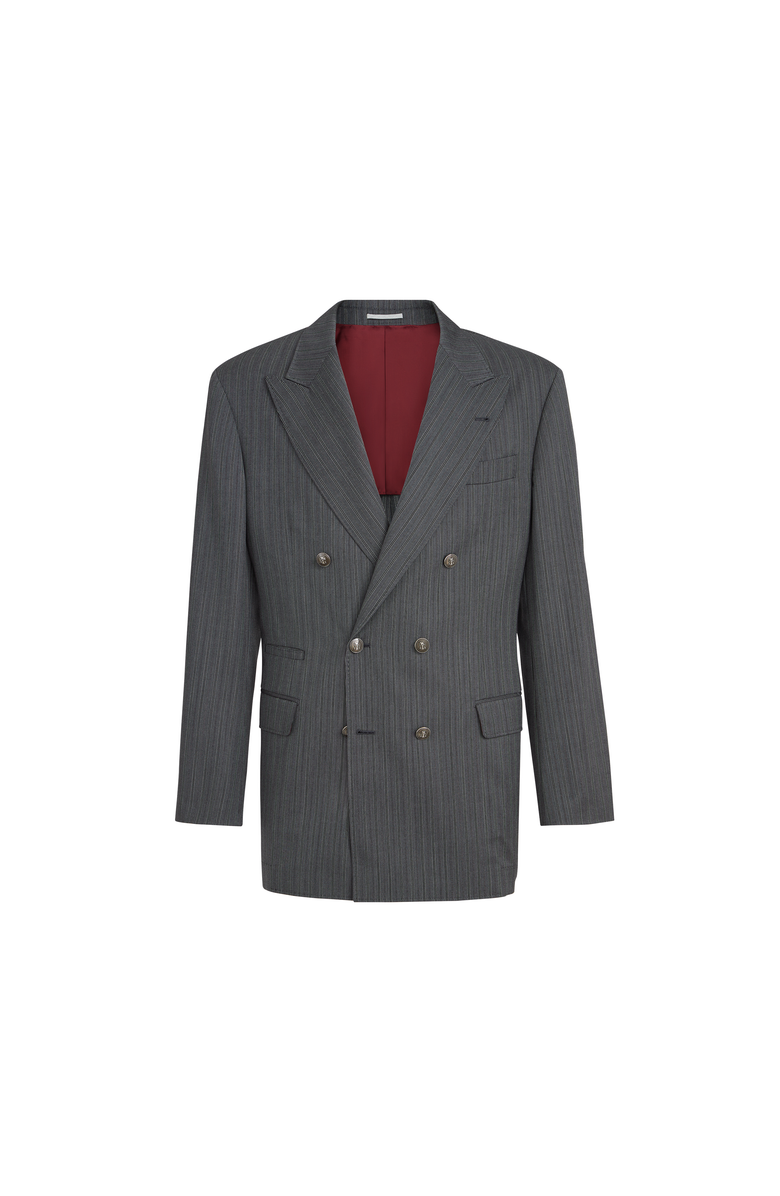 Brunello Cucinelli Virgin wool blazer, Main, color, Dark Grey