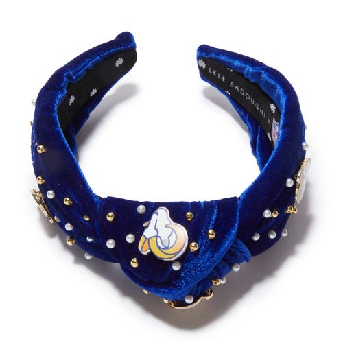 Lele Sadoughi La Rams Embellished Knotted Headband In Blue
