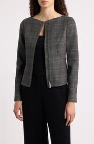Theory Glen Check Boat Neck Jacket