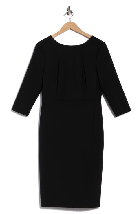 Varetta Three-Quarter Sleeve Stretch Wool Dress