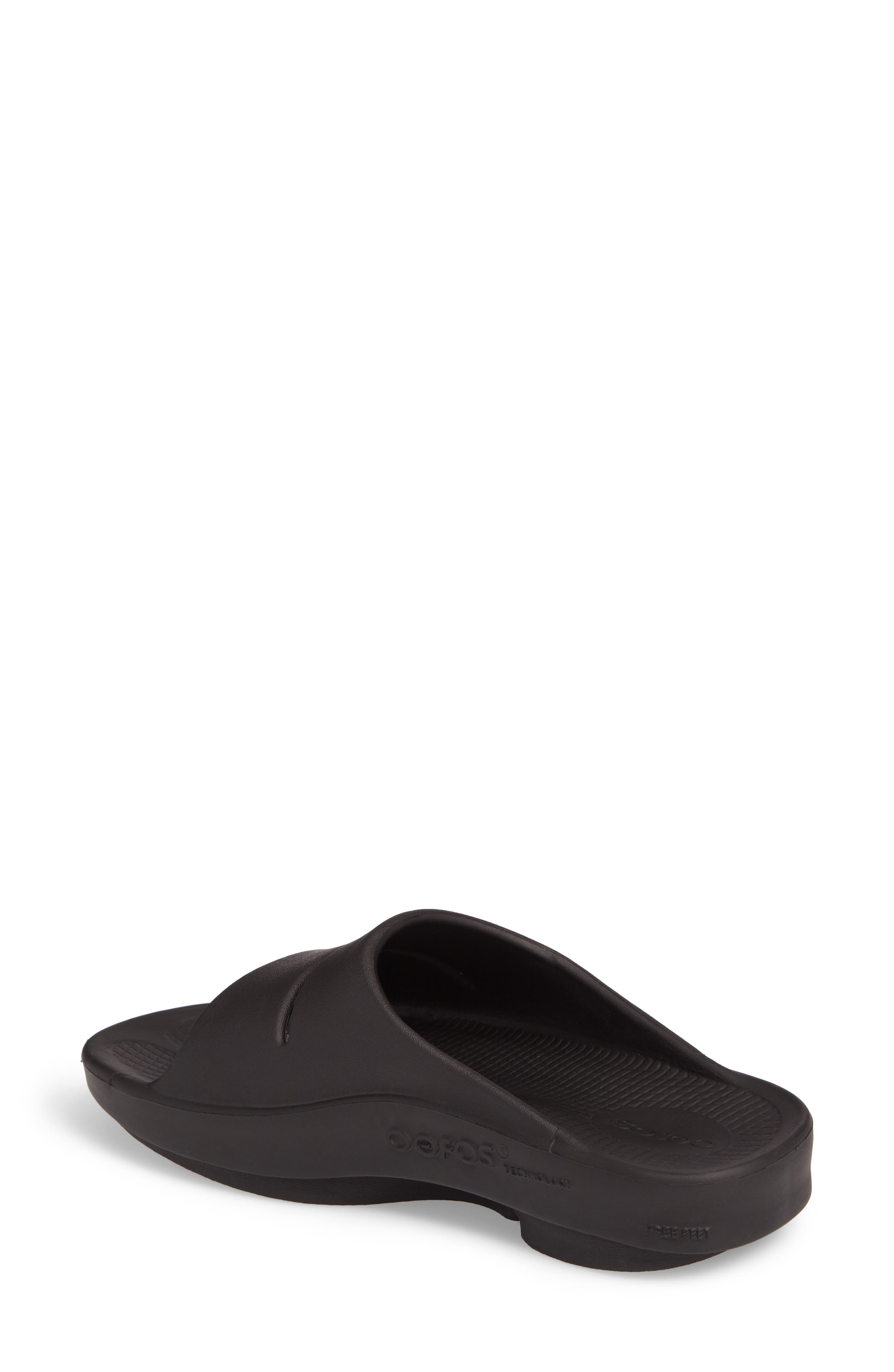 Oofos Gender Inclusive OOahh Slide Sandal, Alternate, color, Black