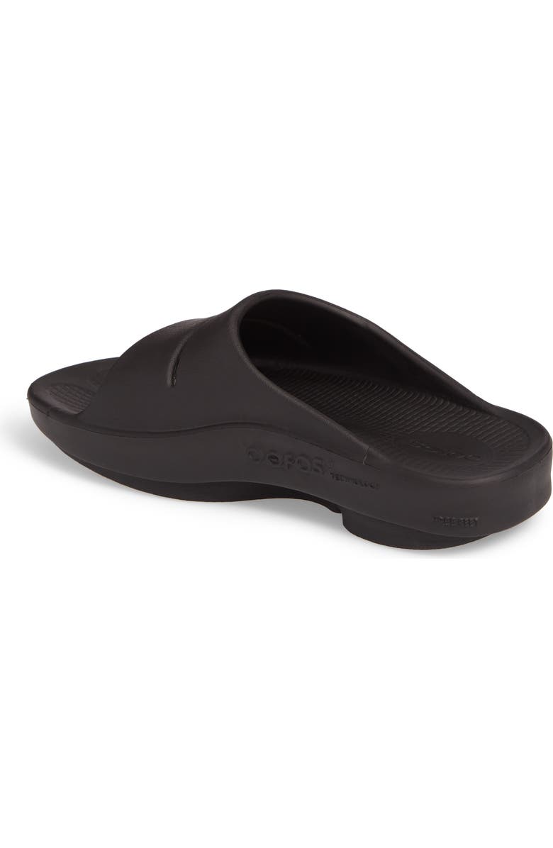 Oofos Gender Inclusive OOahh Slide Sandal, Alternate, color, Black