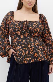 City Chic Gigi Floral Long Sleeve Blouse