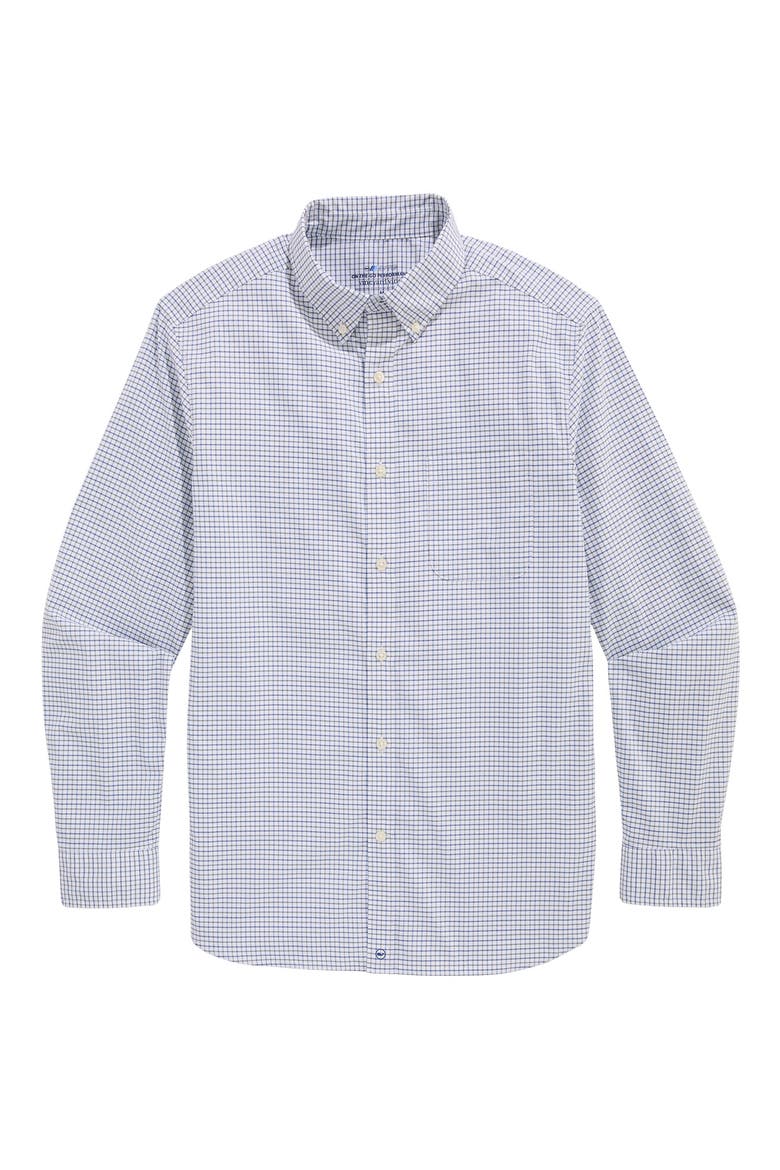 Wauwinet Performance Cotton Blend Button-Down Shirt, Main, color, BALSAM