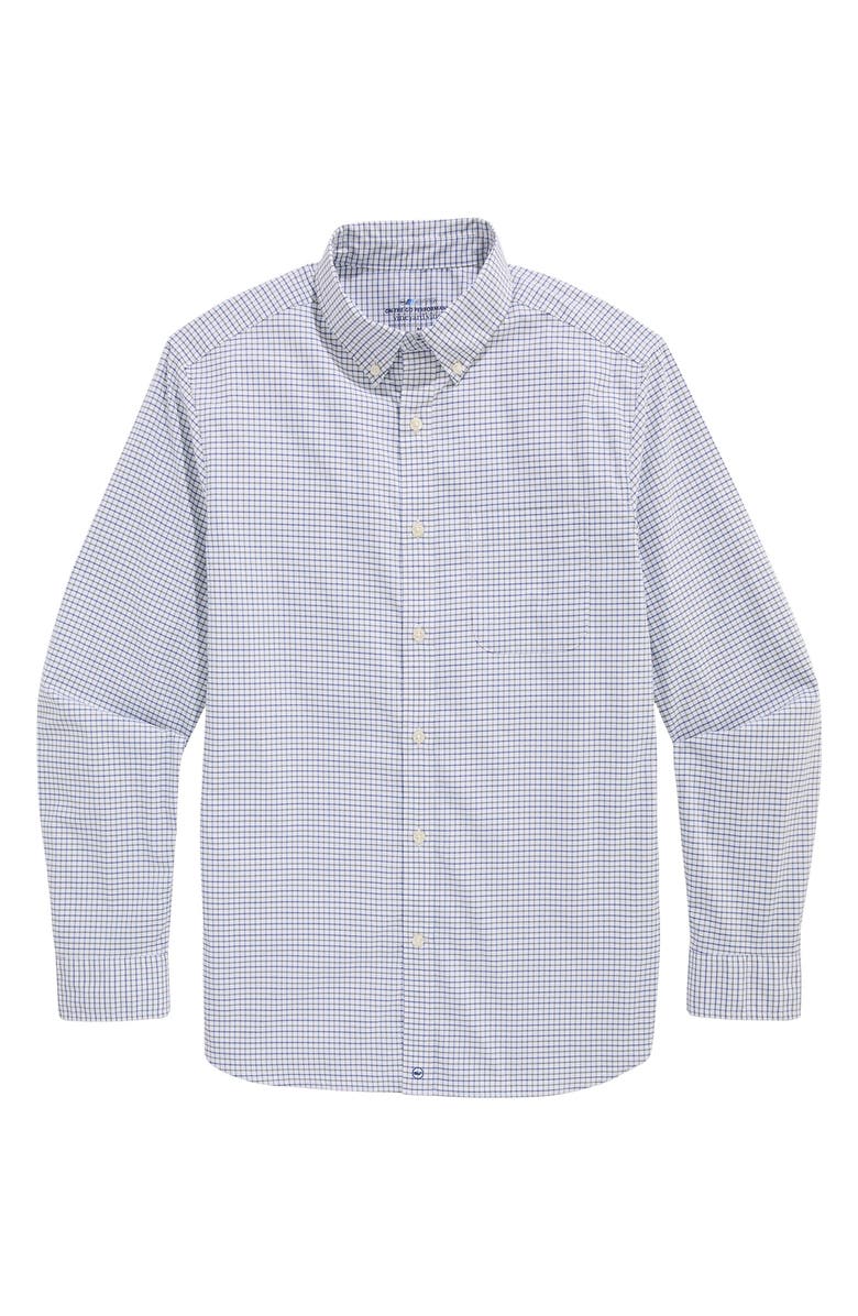 vineyard vines Wauwinet Performance Cotton Blend Button-Down Shirt, Main, color, Balsam