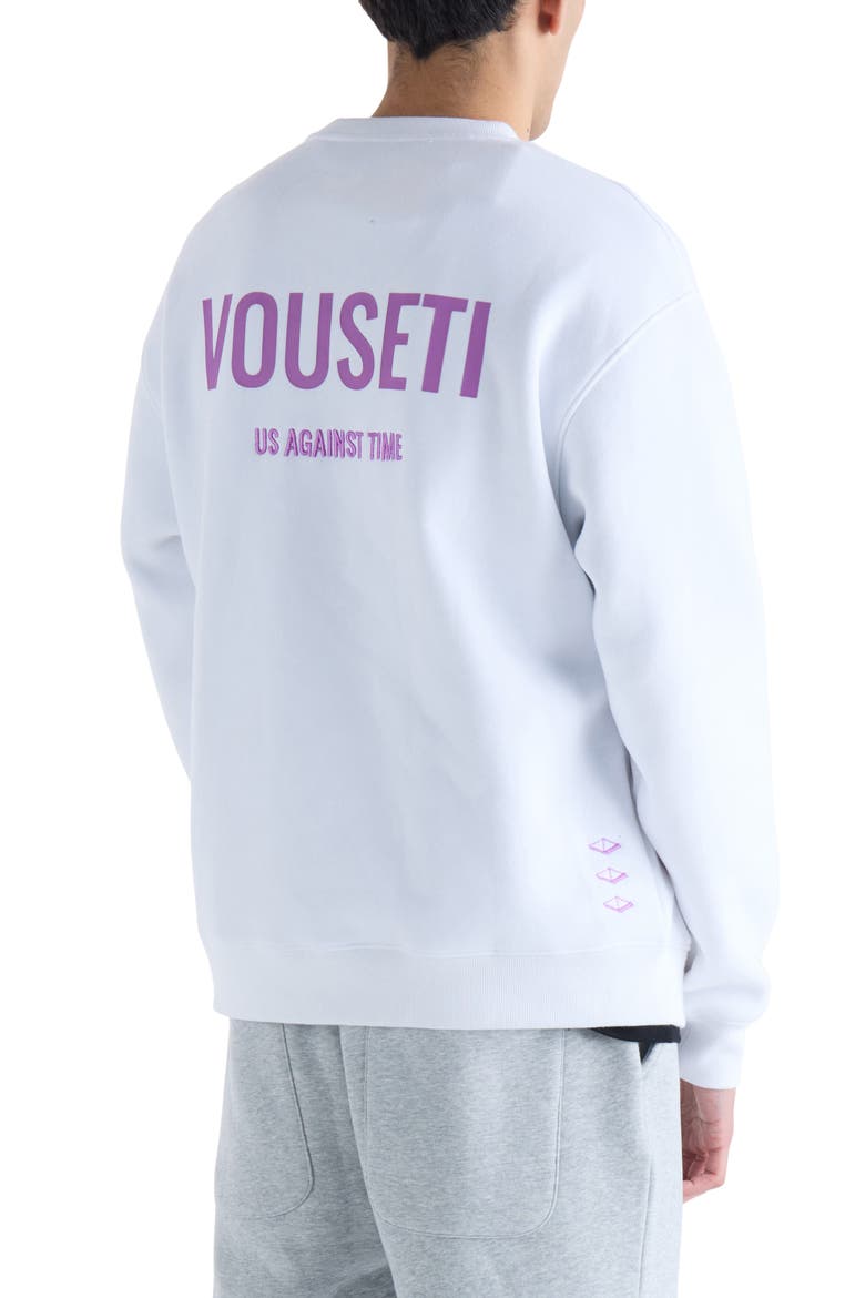 Us Against Time Crewneck Sweatshirt, Alternate, color, WHITE