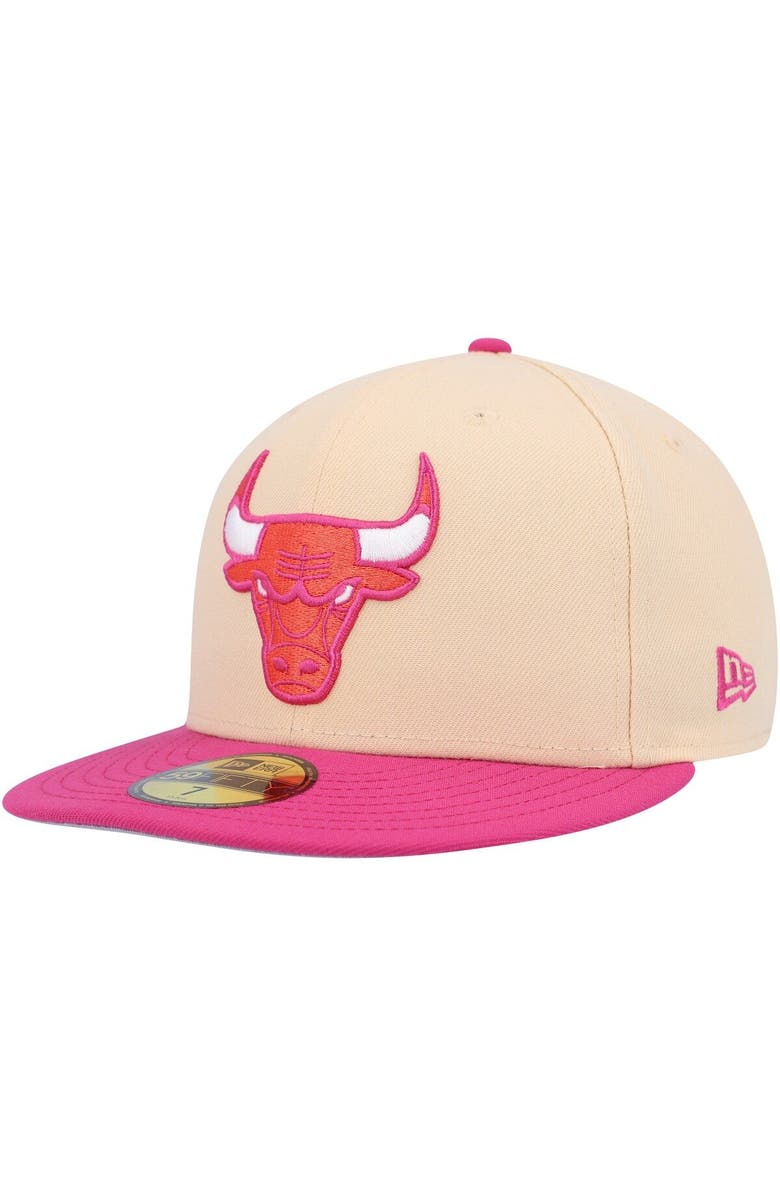 New Era Men's New Era Orange/Pink Chicago Bulls Passion Mango 59FIFTY Fitted Hat, Alternate, color,