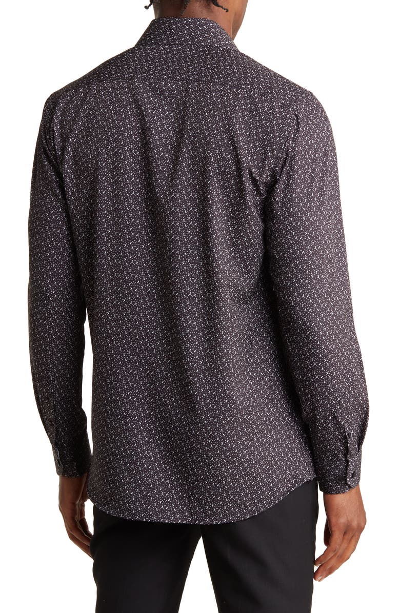 Azaro Uomo Slim Fit Flower Print Performance Dress Shirt, Alternate, color,