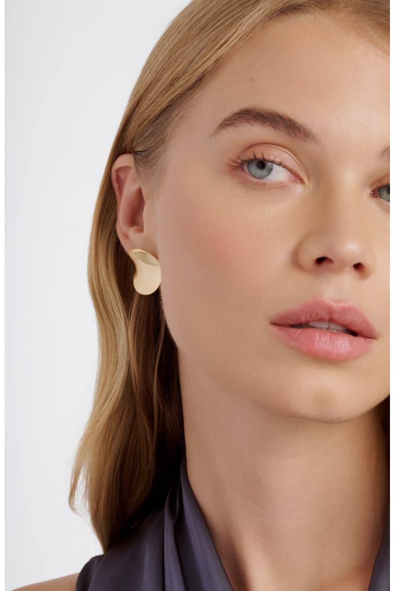 Conya Concave Large Stud Earrings, Alternate, color, METALLIC GOLD