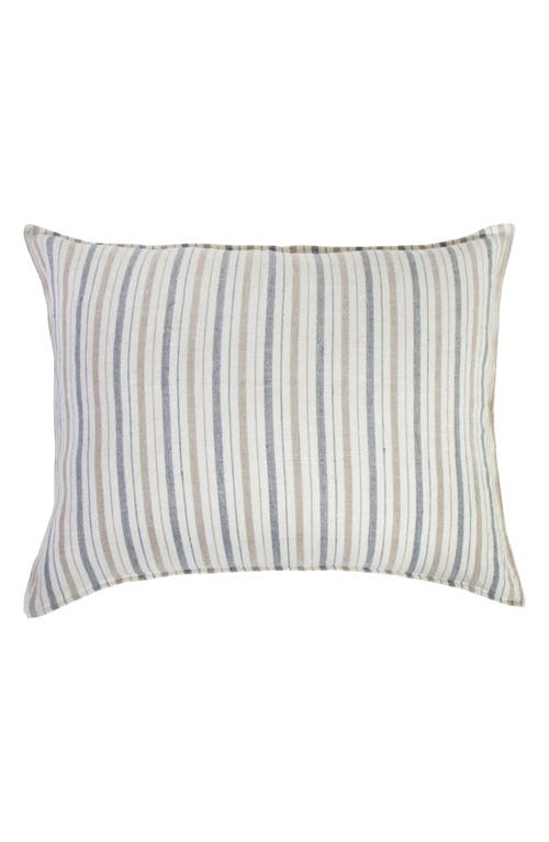 Pom Pom At Home Naples Striped Pillow In Ocean/natural