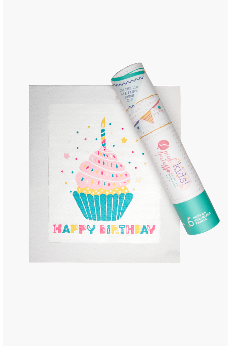 Happy Birthday Cupcake Paint by Numbers Kit, Main, color, Multicolor