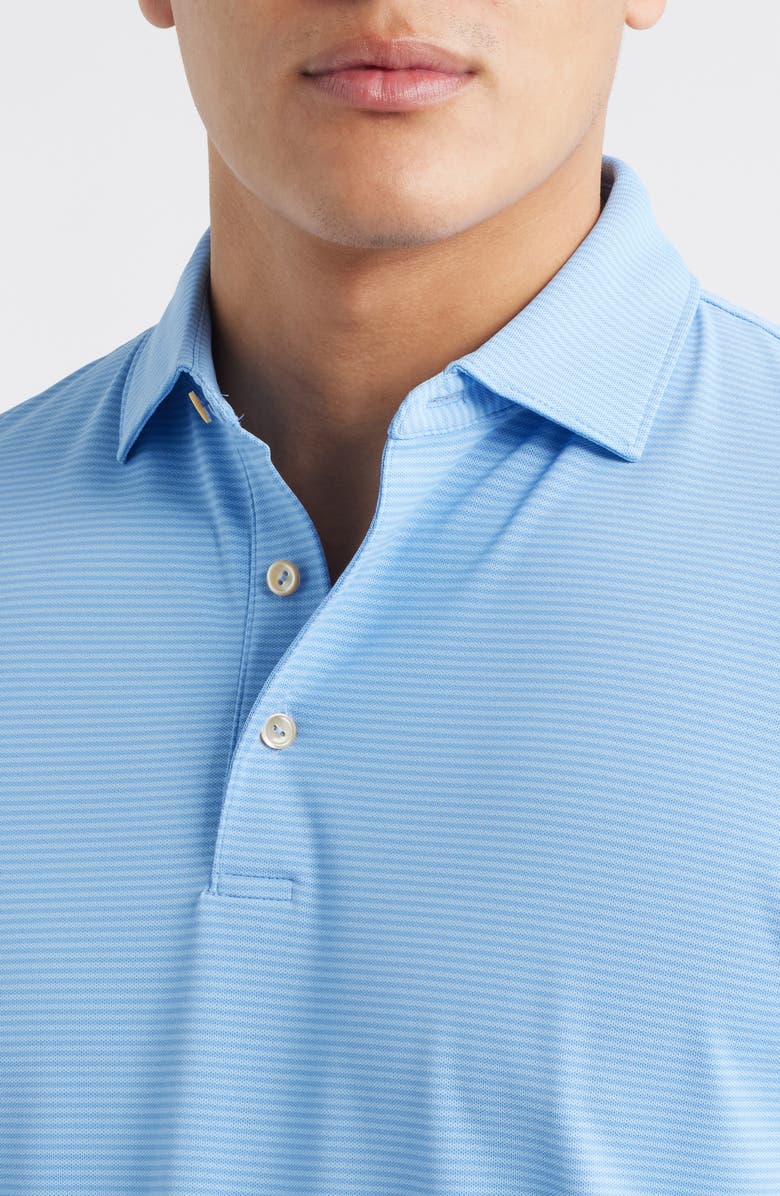 Peter Millar Candor Stripe Performance Piqué Polo, Alternate, color, Bluebird