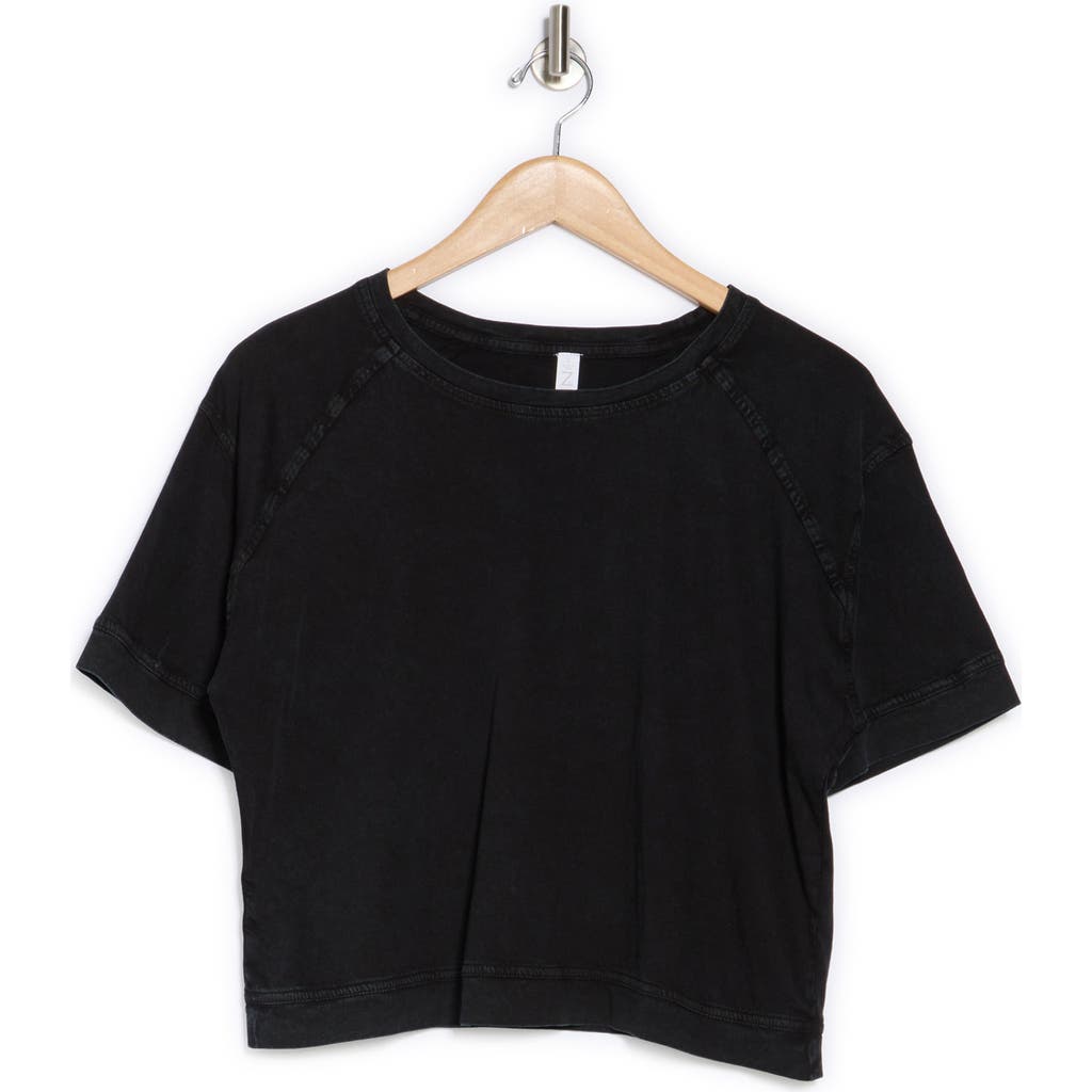 Z By Zella Vintage Wash Boxy Tee In Black