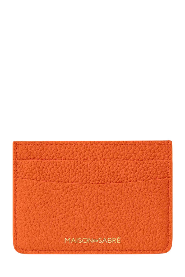 Leather Card Holder, Main, color, Manhattan Orange