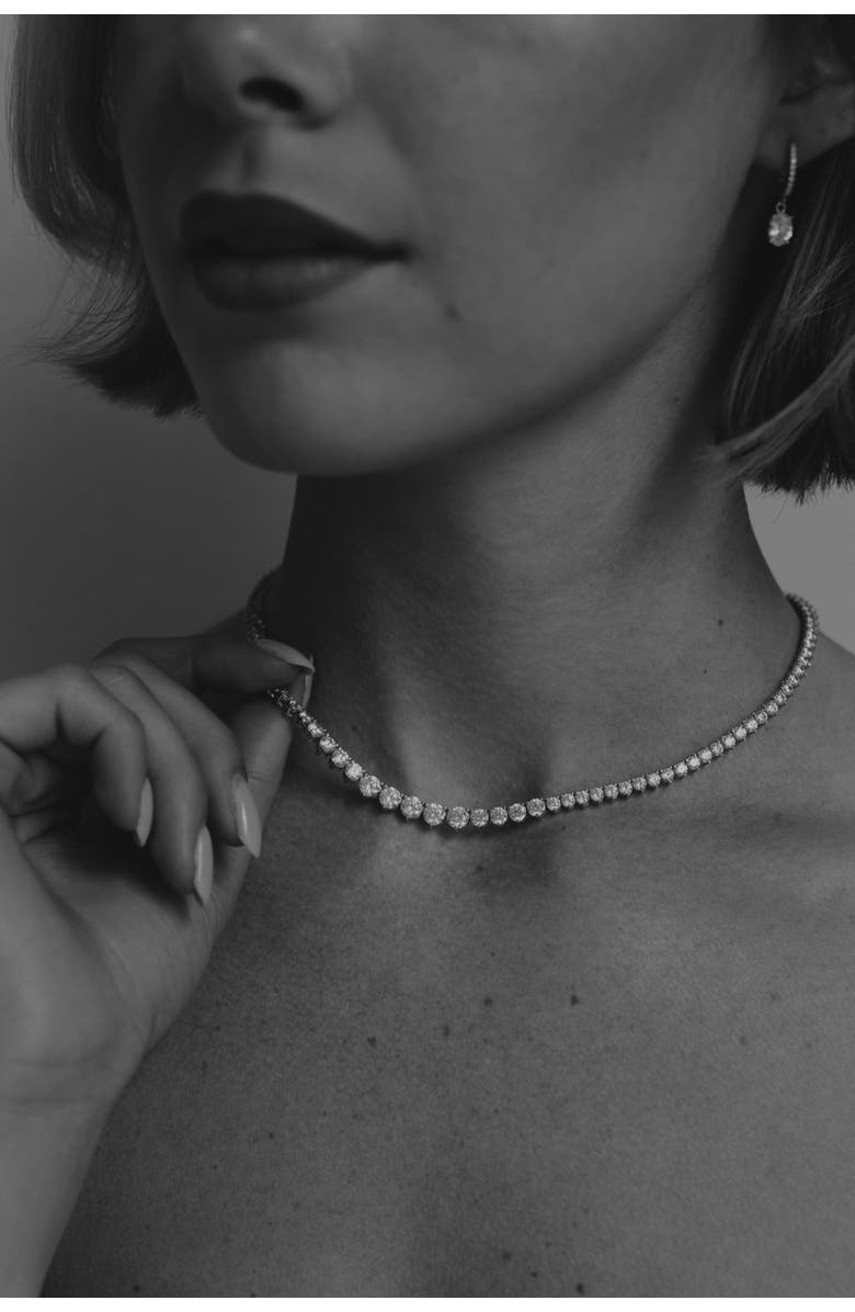 Untamed Petals High Society Tennis Necklace, Alternate, color, Silver