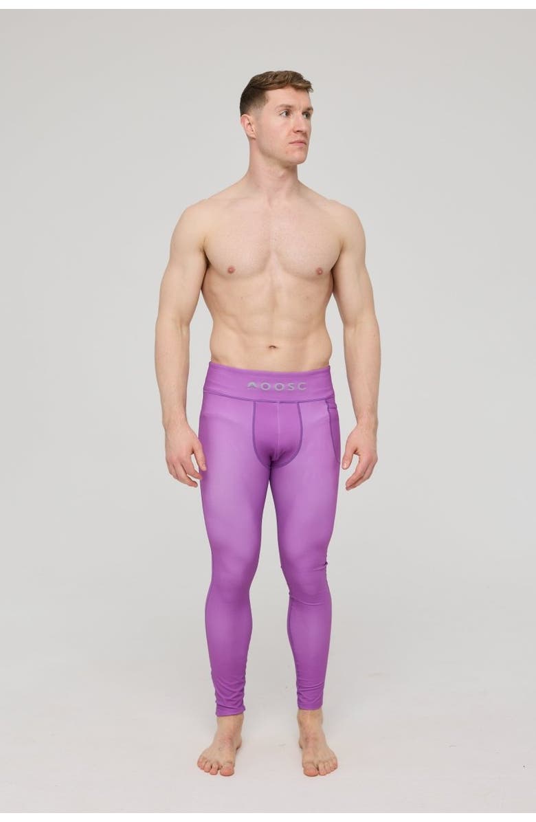 OOSC Elite Activewear Leggings - Purple, Alternate, color, Grey