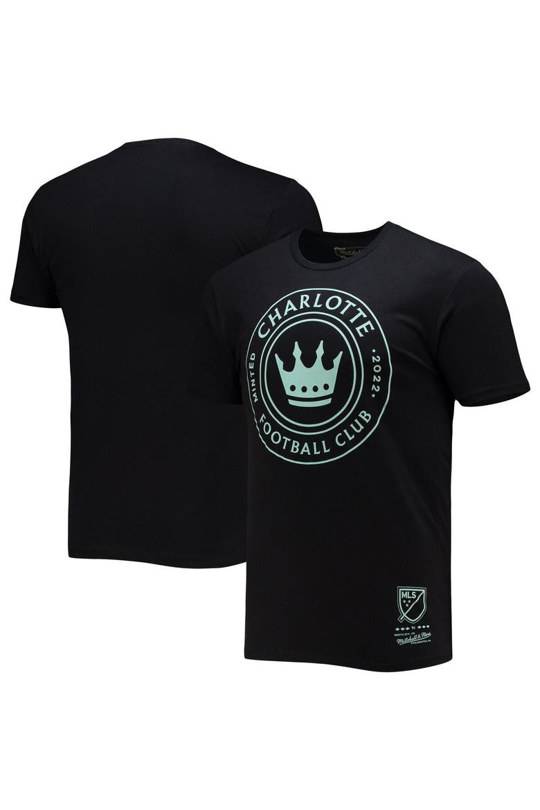 Men's Mitchell & Ness Black Charlotte FC Primary Logo T-Shirt, Main, color, Black