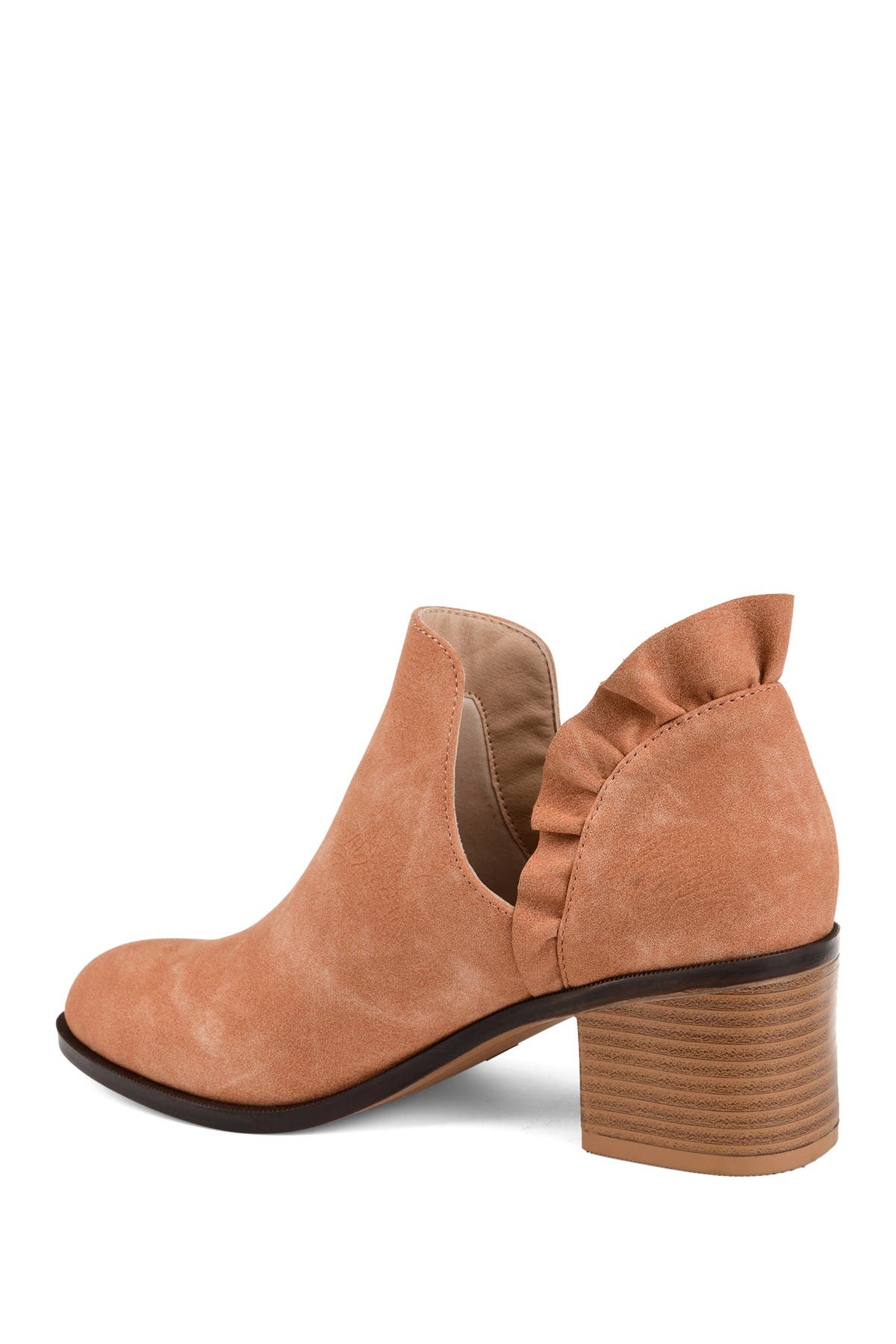 Lennie Ruffle Trim Ankle Bootie, Alternate, color, ROSE