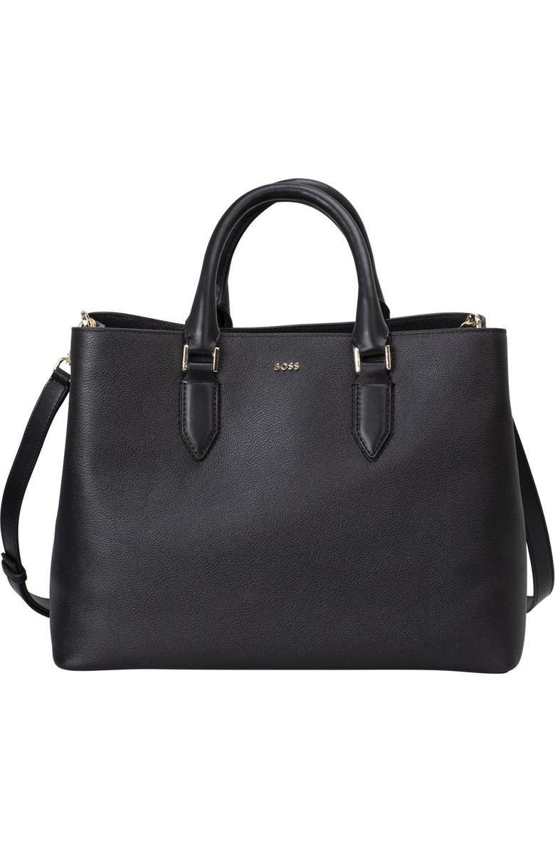 BOSS Alyce Leather Business Tote, Main, color,