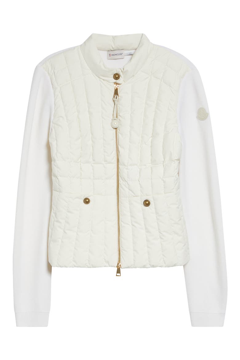 Mixed Media Down Jacket, Alternate, color, WHITE