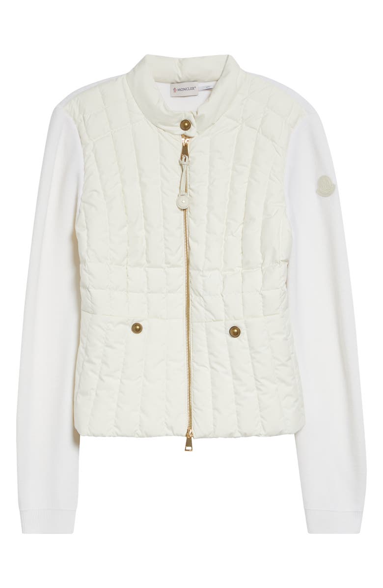 Moncler Mixed Media Down Jacket, Alternate, color, White