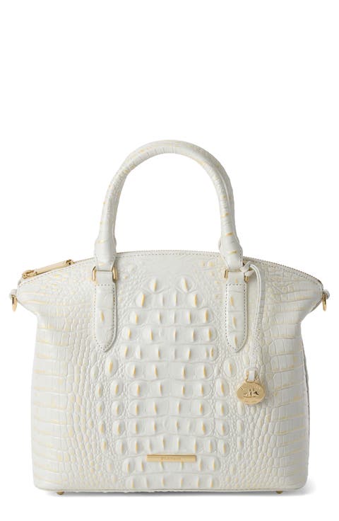 Duxbury Croc Embossed Leather Satchel