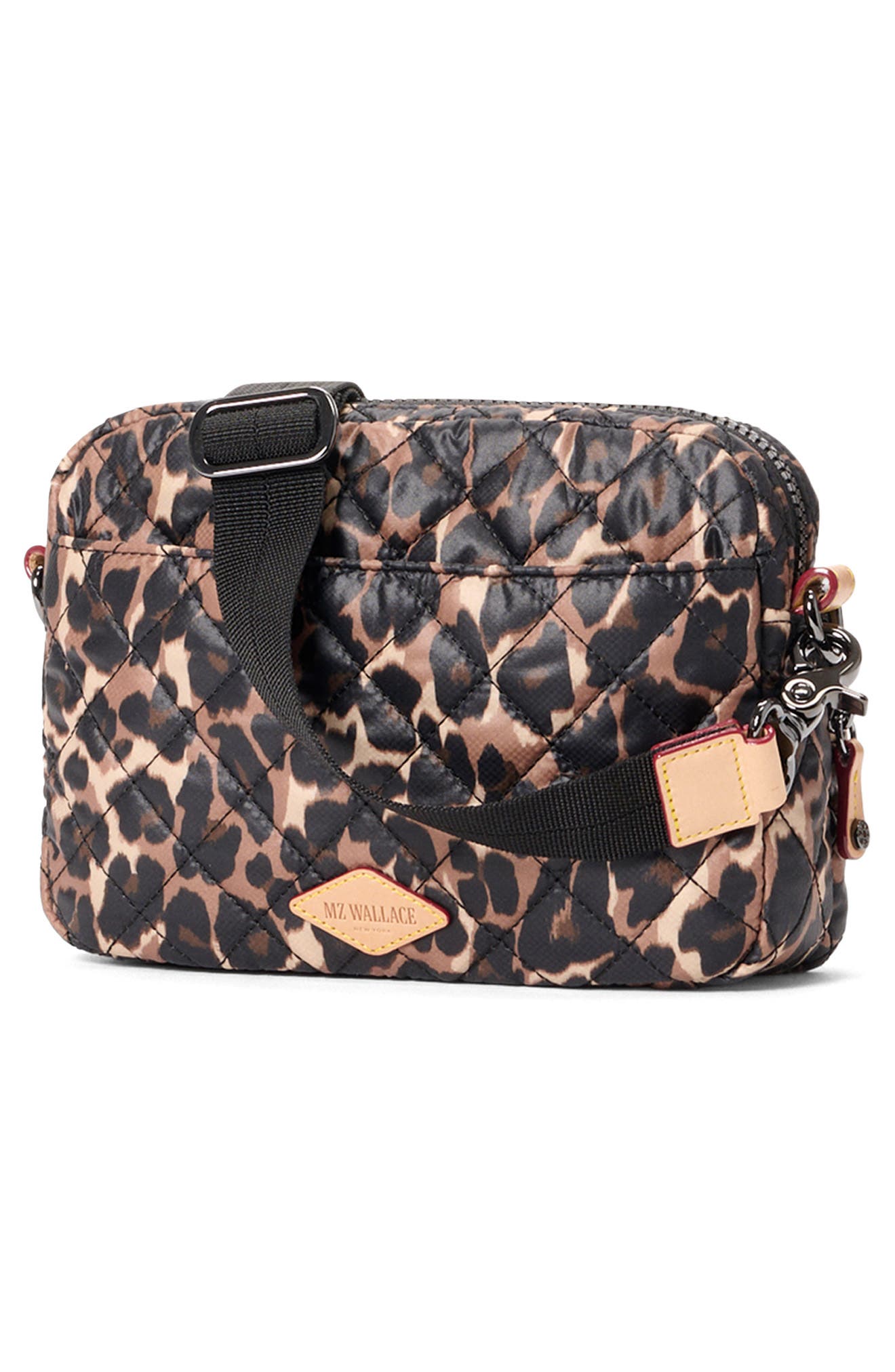 MZ Wallace Small Metro Quilted Nylon Camera Bag, Alternate, color, Leopard