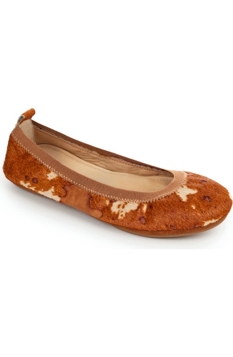 Yosi Samra Samara Genuine Calf Hair Foldable Ballet Flat, Main, color,