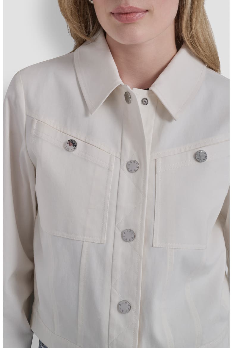 Twill Trucker Jacket, Alternate, color, IVORY
