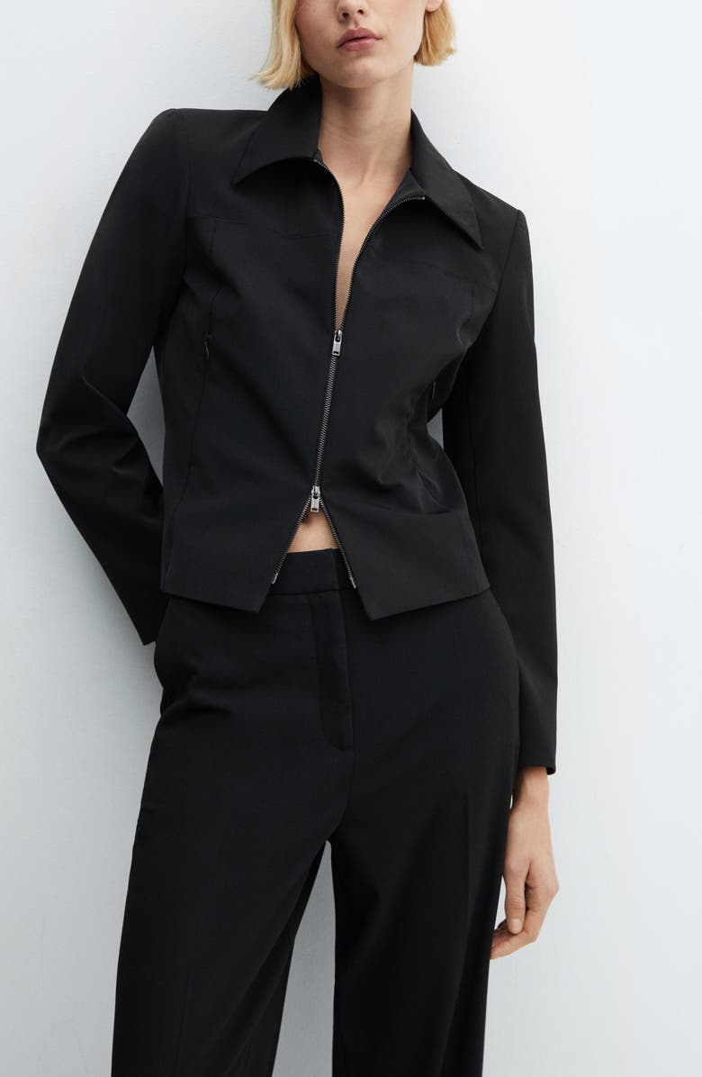 MANGO Wide Leg Flat Front Pants, Alternate, color,