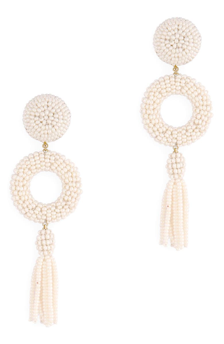 Deepa Gurnani Oliver Drop Earrings, Main, color, Ivory