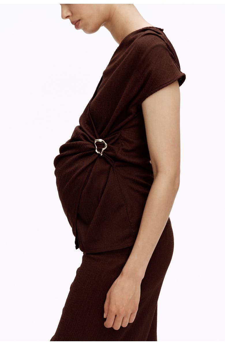 H&M Mama 2-piece Crinkled Jersey Set, Alternate, color, Dark Brown