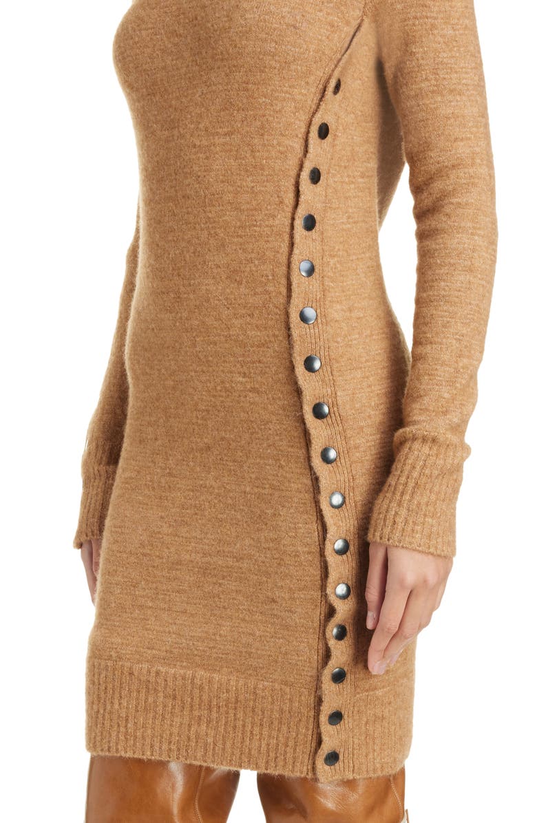 Isabel Marant Marina Snap Detail Long Sleeve Sweater Dress, Alternate, color, 