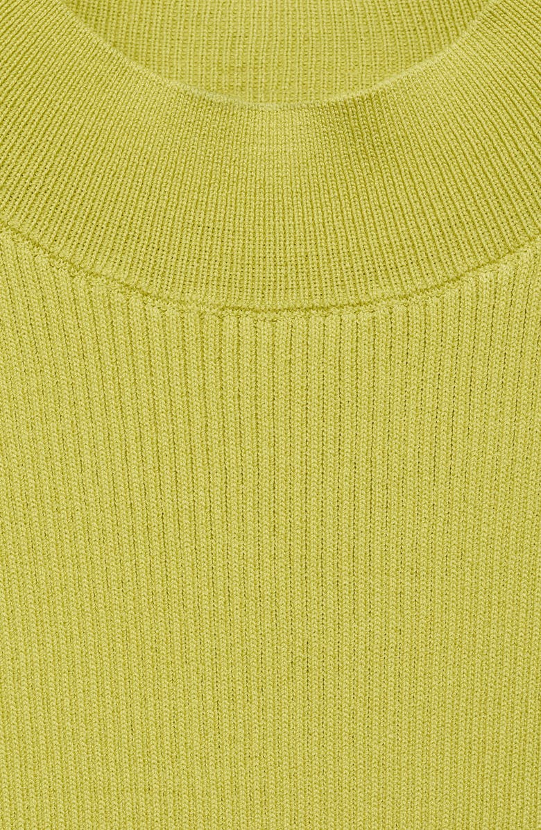 MANGO Mock Neck Sleeveless Rib Sweater, Alternate, color, Lime