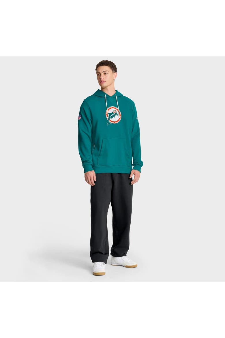 Men's Nike Aqua Miami Dolphins Sideline Offensive Set Play Performance Pullover Hoodie, Alternate, color, Aqua