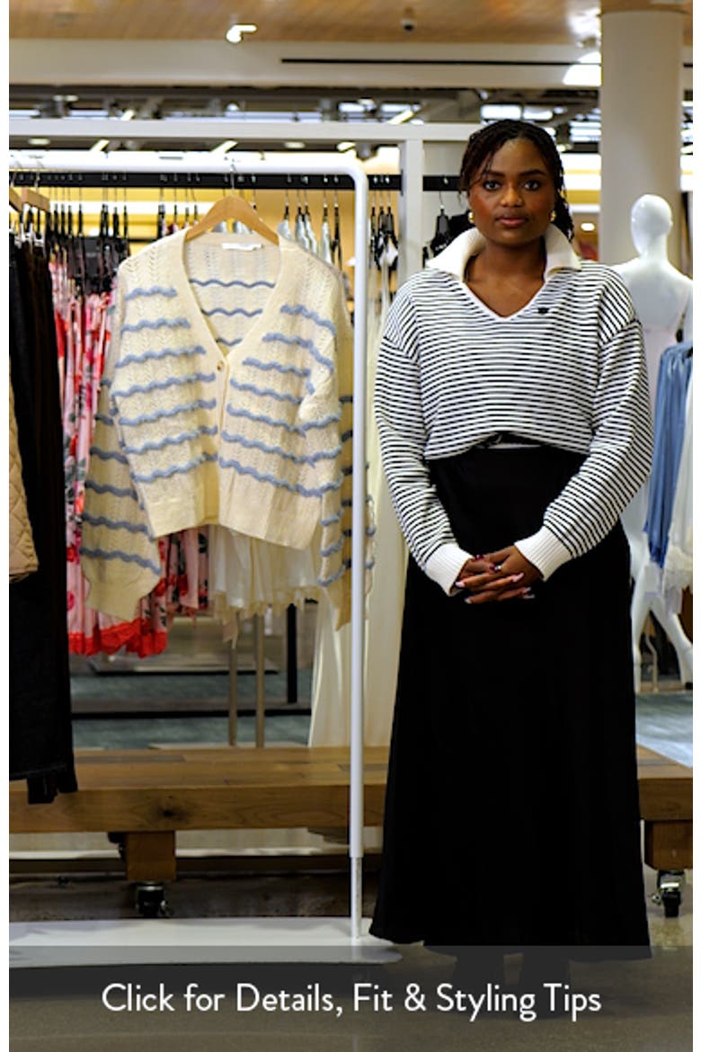 Wavy Stripe Pointelle Cardigan video