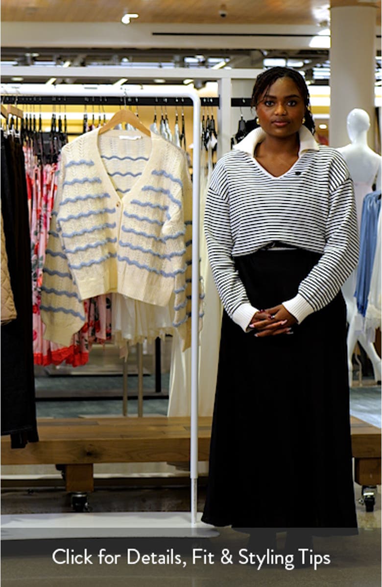 Wavy Stripe Pointelle Cardigan, sales video thumbnail