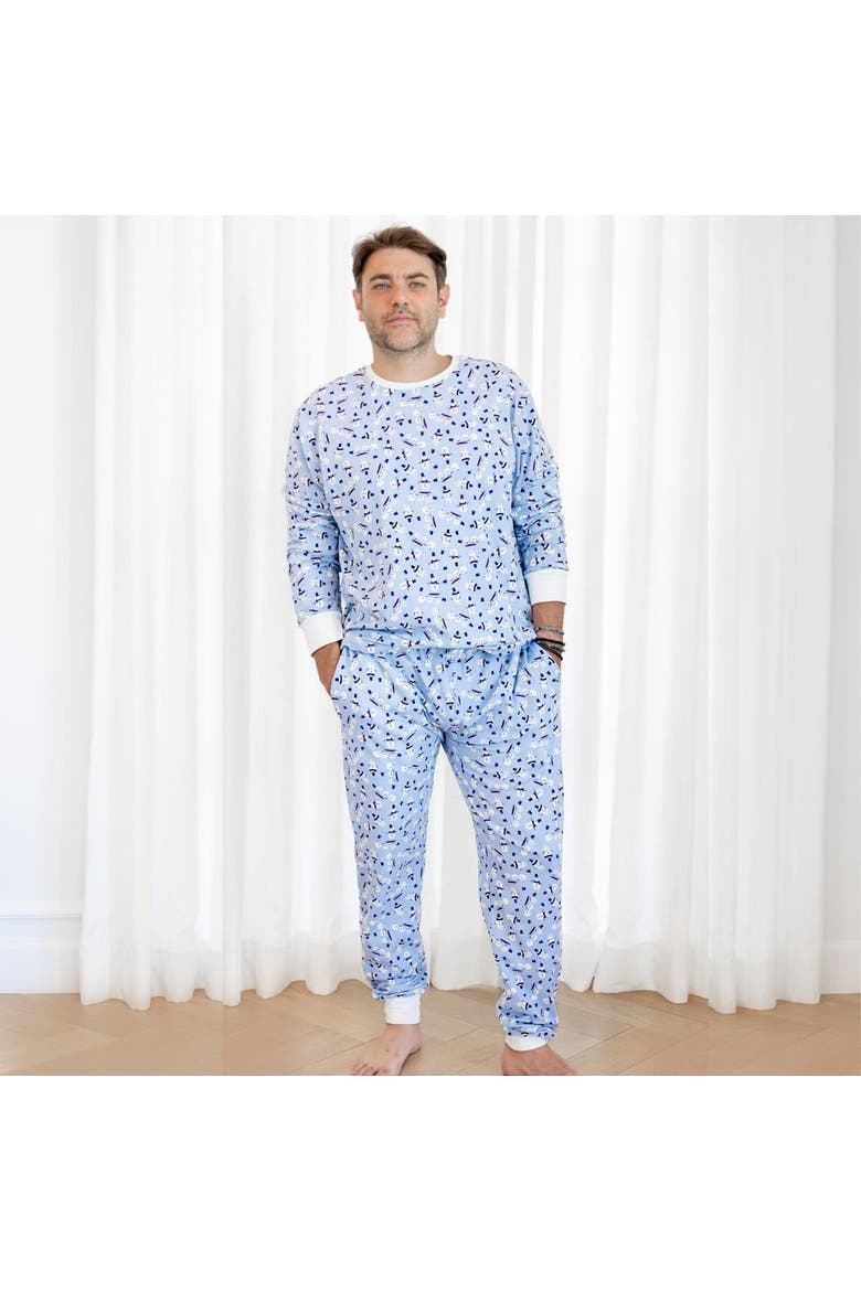 Organic Adult Men's Pajamas Set - Holiday Snowmen, Alternate, color, Holiday Snowmen