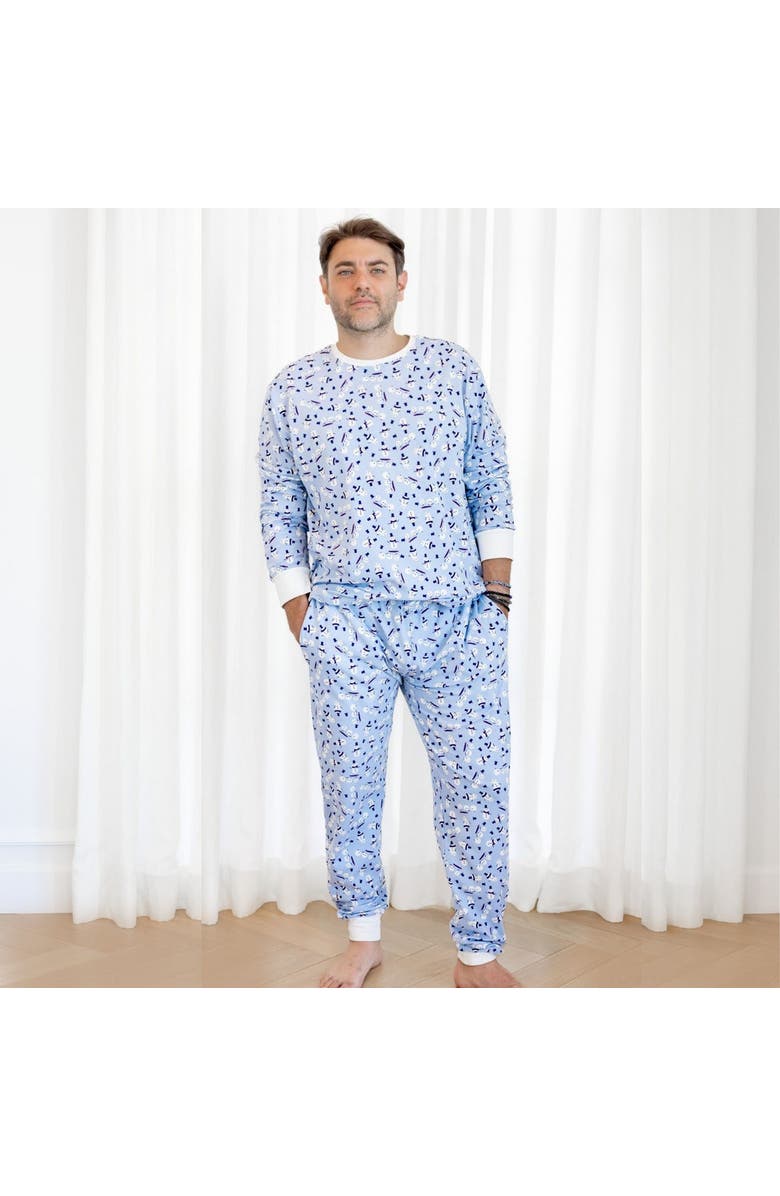 Norani Organic Adult Men's Pajamas Set - Holiday Snowmen, Alternate, color, Holiday Snowmen