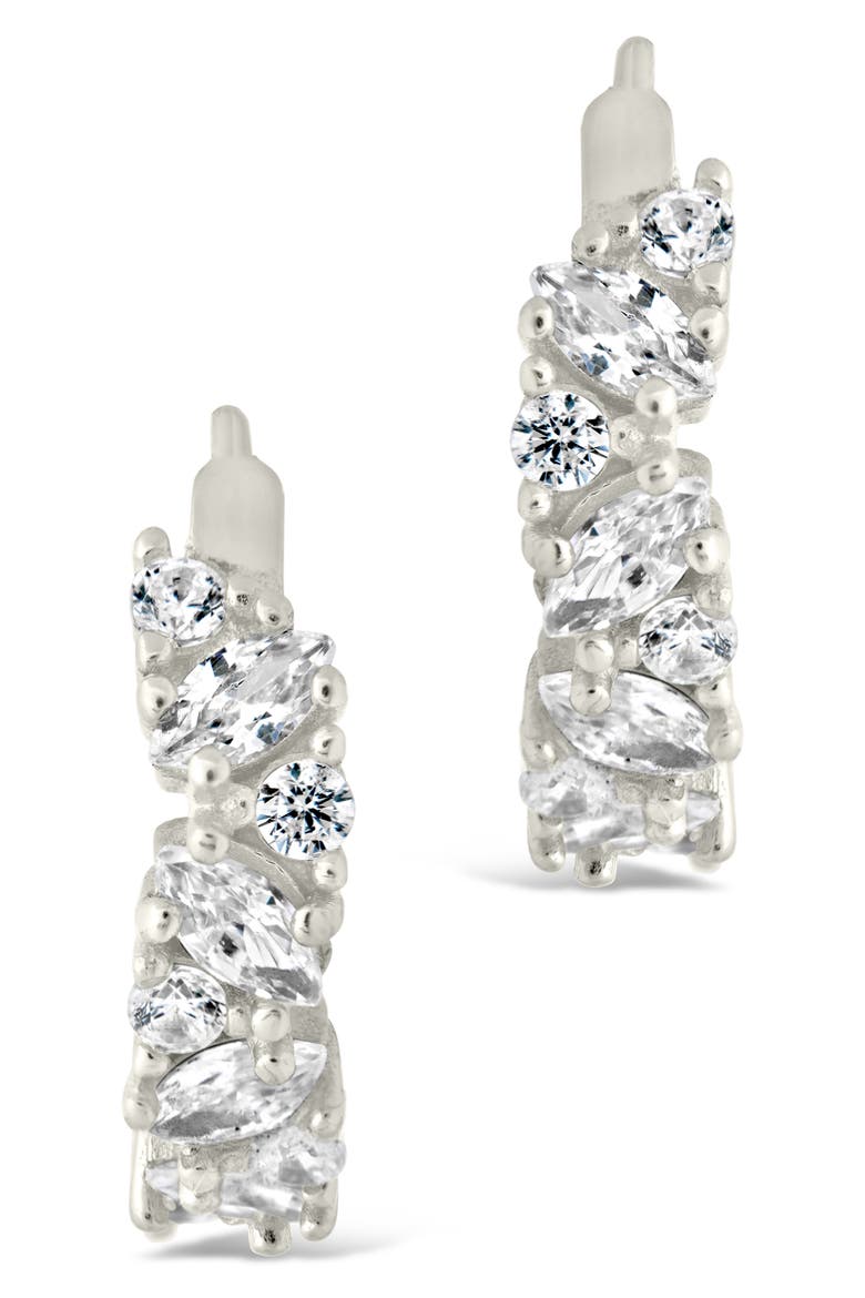 Georgia Cubic Zirconia Huggie Hoop Earrings, Alternate, color, SILVER