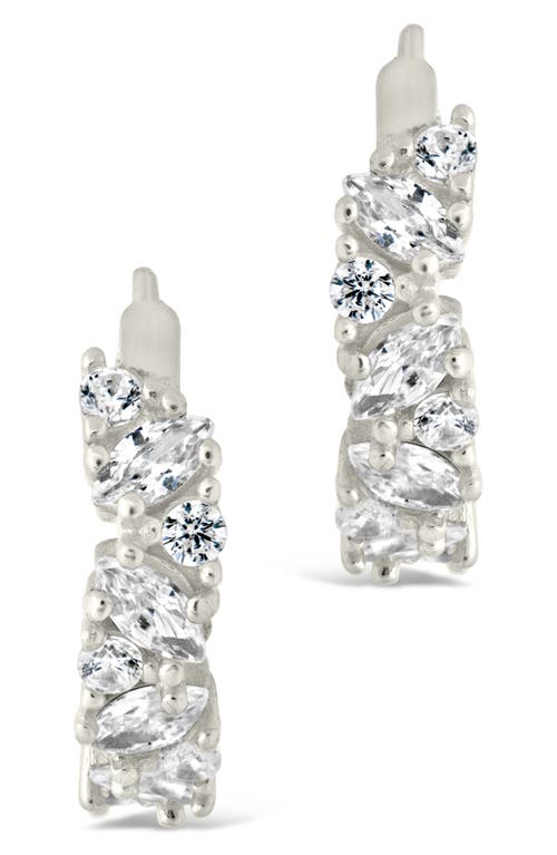 Sterling Forever Georgia Cubic Zirconia Huggie Hoop Earrings In Silver