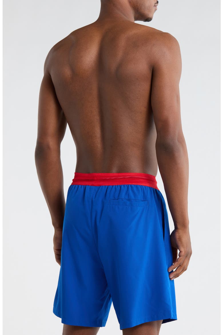 Webbed Elastic Swim Shorts, Alternate, color, BLUE