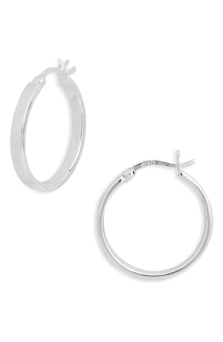 ARGENTO VIVO Sterling Silver Round Medium Hoop Earrings, Main, color, Silver
